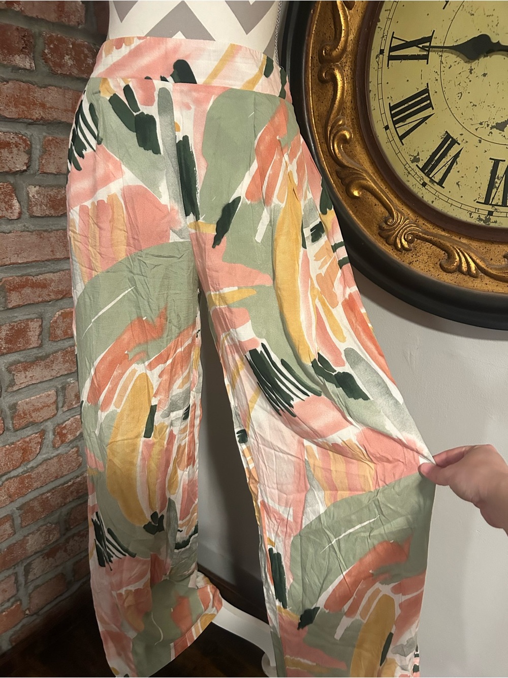 Milk & Honey • Colorful Paint Stroke Wide Leg Trousers